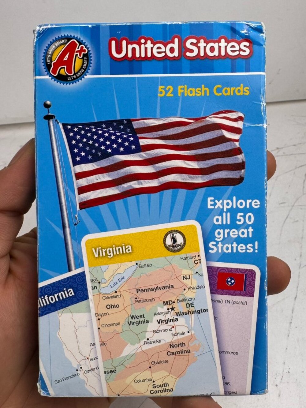 Let's Grow Smart United States 52 Flash Cards 50 States Capitals Geography 2009